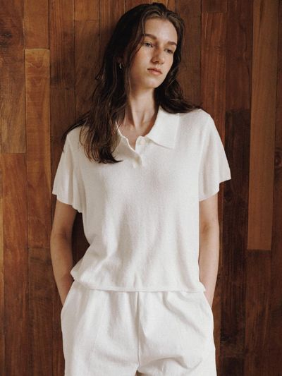 THE RYE Terry Collar T-shirts(White)