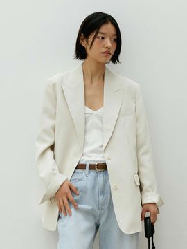 THE RYE Two-Button Single Blazer [Cream]