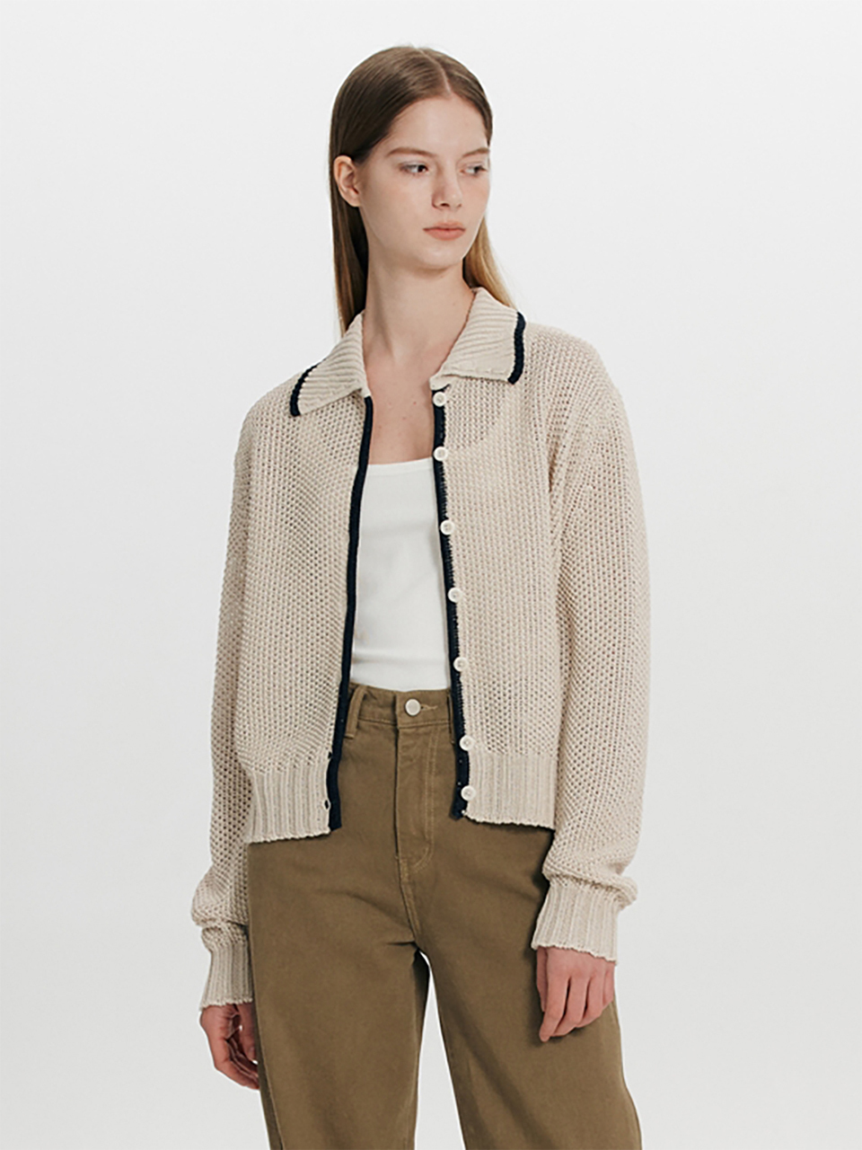THE RYE Weaved Paper Cardigan _Beige