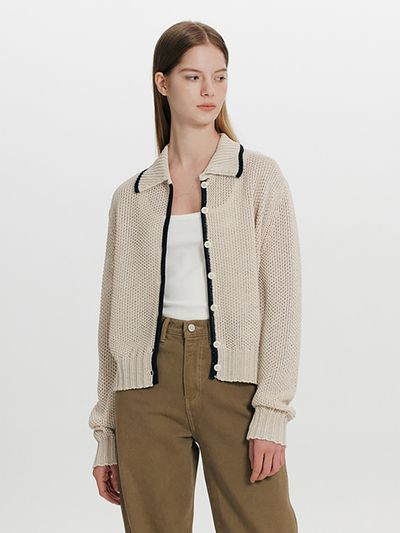 THE RYE Weaved Paper Cardigan _Beige
