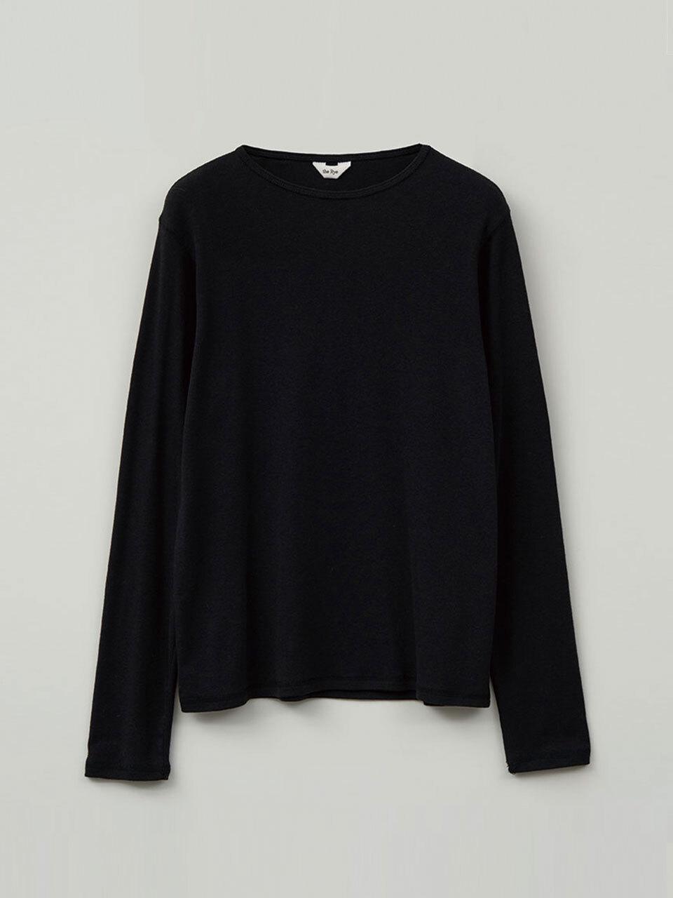 THE RYE Wool Long Sleeve T - shirt (Black)