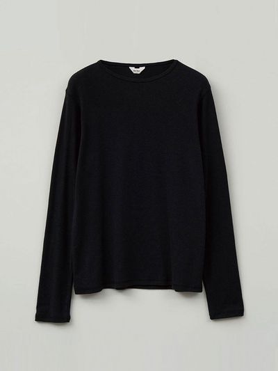 THE RYE Wool Long Sleeve T - shirt (Black)