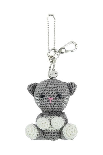 The Sak The Sak Yarnicharmz Hand Crochet Dangle - Grey Cat 