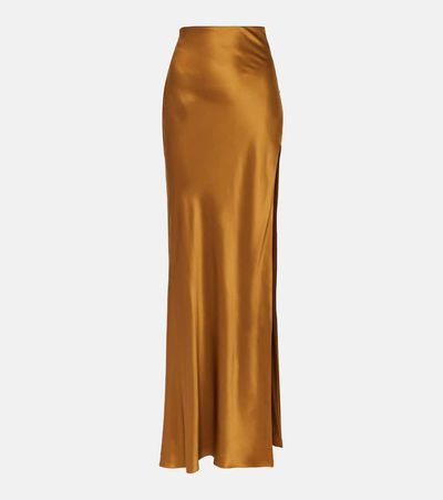 The Sei The Sei Asymmetric silk satin maxi skirt