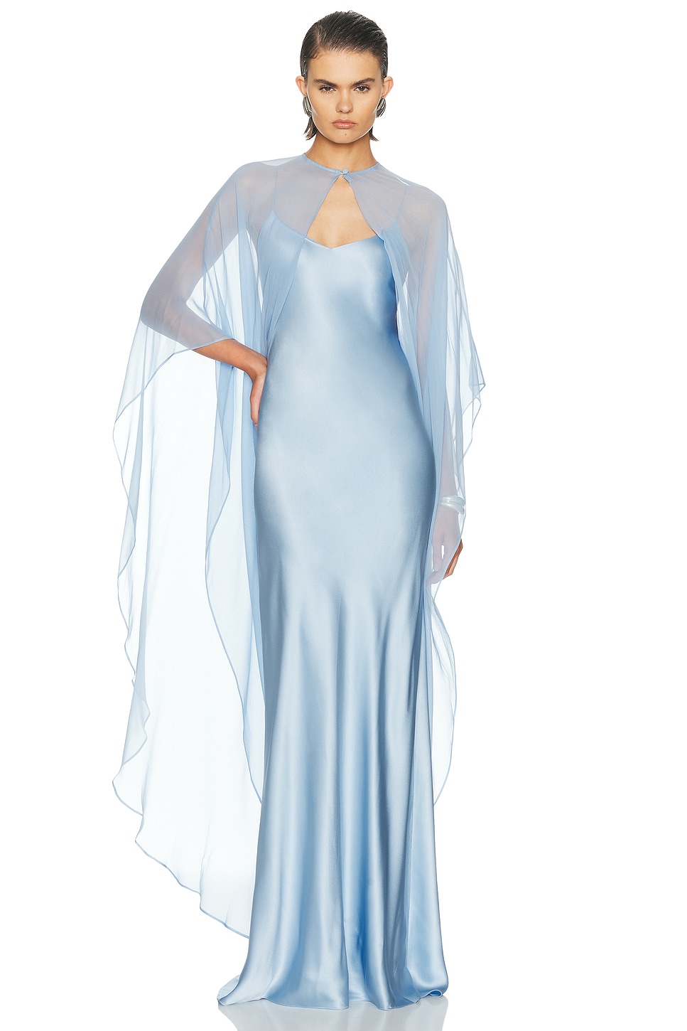 the sei silk dress The Sei Cutout silk-satin gown - Women - Purple Dresses