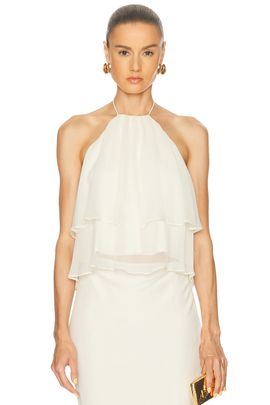 The Sei The Sei Ruffle Halter Top