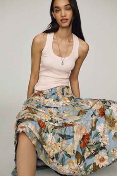 The Somerset Collection by Anthropologie By Anthropologie Somerset Linen Stretch Maxi Skirt