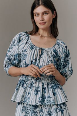 The Somerset Collection by Anthropologie Somerset Puff Sleeve Blouse