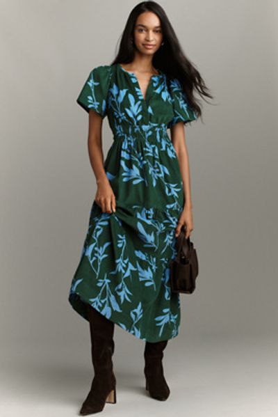 chinese dress ladies Corduroy Dress for Women, Ladies Winter Long Dress, Long Sleeve Thick Casual Dress S / Green