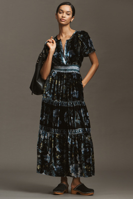 black maxi dress split side Embellished Side Split Maxi Dress in Black - 8 / Regular