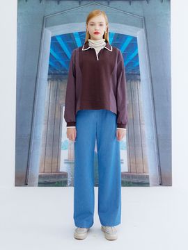 the studio K Pique Long Sleeve Top_Brown