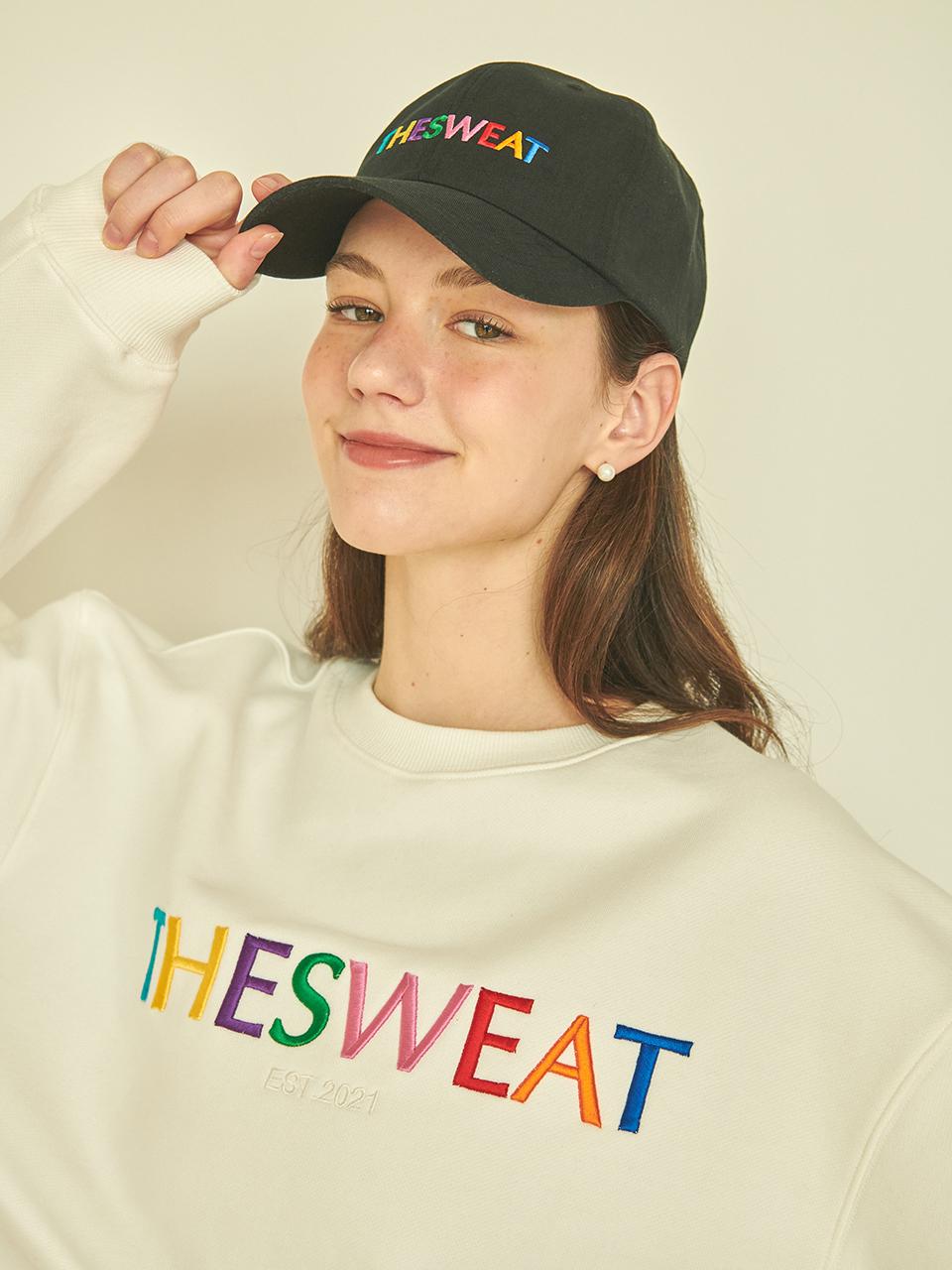 The Sweat. Multi Color Logo Ball Cap (BLACK)