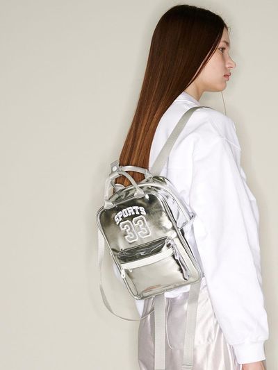 The Sweat. Sports 33 Vegan Leather Mini Backpack_Silver