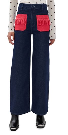 The Tiny Big Sister The Tiny Big Sister Bicolor Denim Jeans Denim w/ Red