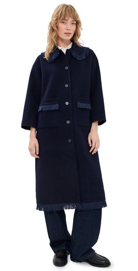 The Tiny Big Sister The Tiny Big Sister Frills Long Coat NAVY