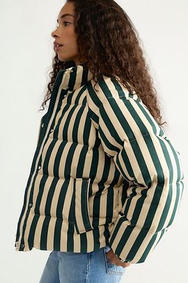 The Tiny Big Sister The Tiny Big Sister Striped Puffer Jacket