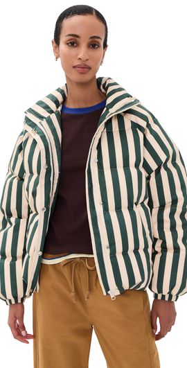 The Tiny Big Sister The Tiny Big Sister Striped Short Jacket Green Stripe