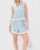 The Tiny Big Sister The Tiny Big Sister Towel Striped Elasticated Shorts Off White/Denim Blue - 5