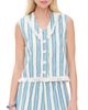 The Tiny Big Sister The Tiny Big Sister Towel Striped Top Off White/Denim Blue - 1