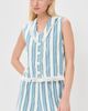 The Tiny Big Sister The Tiny Big Sister Towel Striped Top Off White/Denim Blue - 2