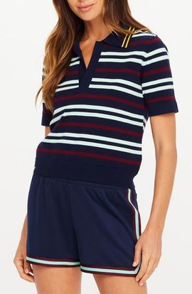 The Upside The Upside Archie Stripe Knit Polo 