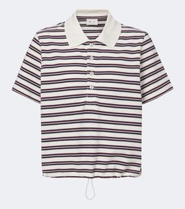 The Upside The Upside Sophie Cropped striped piqué polo shirt