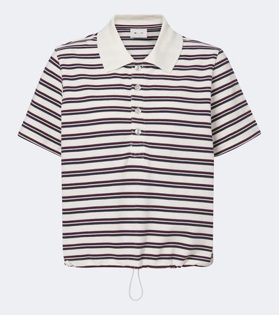 The Upside The Upside Sophie Cropped striped piqué polo shirt
