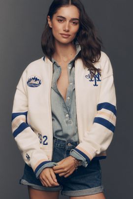 The Wild Collective Jacquard Varsity Bomber Jacket