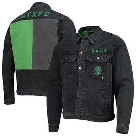 THE WILD COLLECTIVE Men's The Wild Collective Black Austin FC Denim Button-Up Jacket 