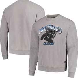 THE WILD COLLECTIVE Unisex The Wild Collective Gray Carolina Panthers Distressed Pullover Sweatshirt 