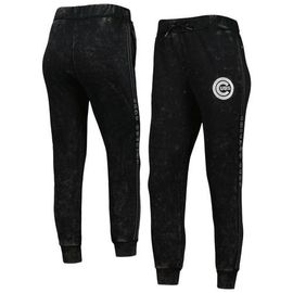 THE WILD COLLECTIVE Women's The Wild Collective Black Chicago Cubs Marble Jogger Pants 