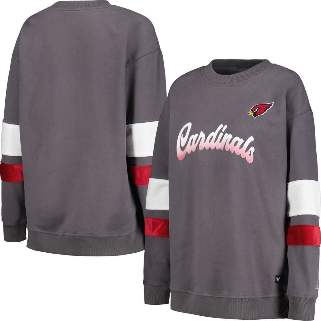 THE WILD COLLECTIVE Women's The Wild Collective Charcoal Arizona Cardinals Fleece Pullover Sweatshirt 