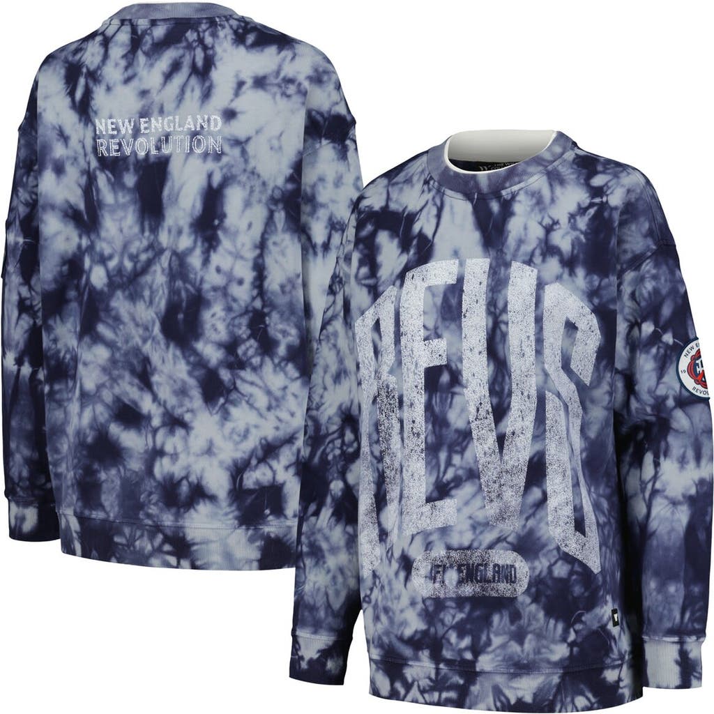 THE WILD COLLECTIVE Women's The Wild Collective Navy New England Revolution Double Collar Pullover Sweatshirt 