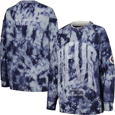 THE WILD COLLECTIVE Women's The Wild Collective Navy New England Revolution Double Collar Pullover Sweatshirt 