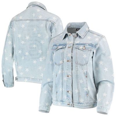 THE WILD COLLECTIVE Women's The Wild Collective San Francisco Giants Allover Print Button-Up Denim Jacket 
