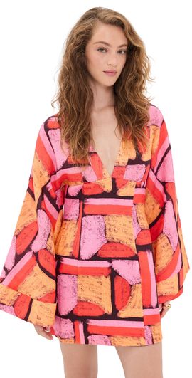 The Wolf Gang The Wolf Gang Elara Linen Mini Dress Mosaic