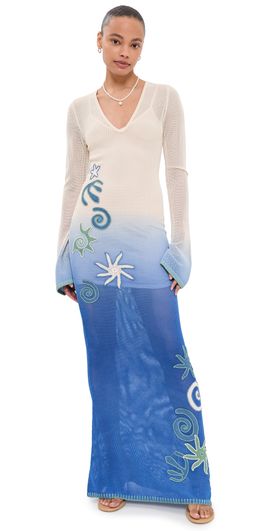The Wolf Gang The Wolf Gang Malaga Maxi Dress Marine