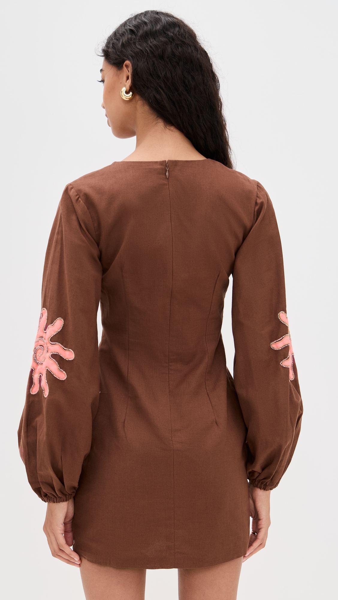 wolf gang brown dress The Wolf Gang - Luvia Beaded Mini Dress