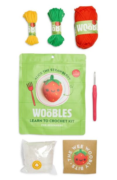 THE WOOBLES THE WOOBLES Alice the Strawberry Learn to Crochet Kit