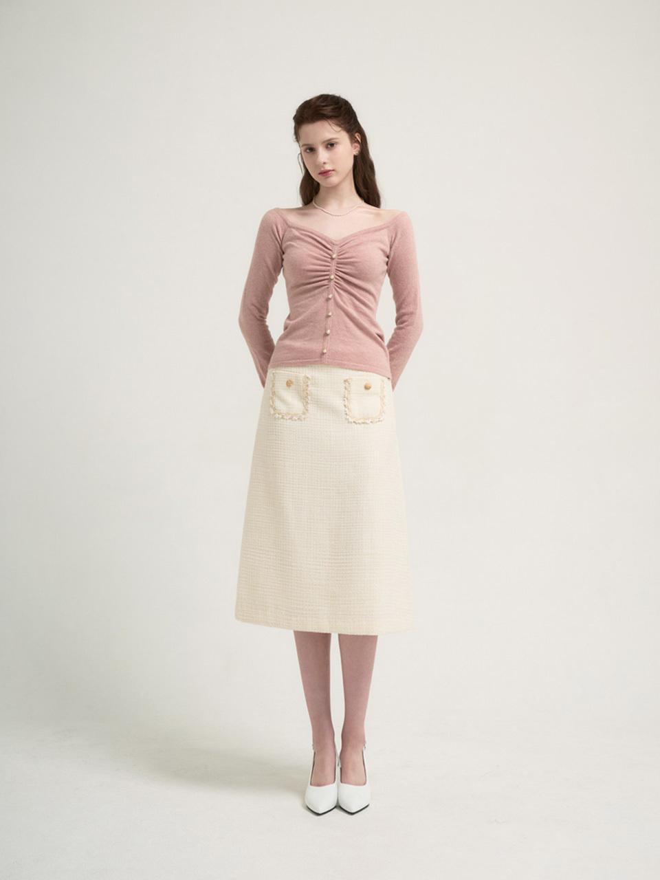 THEATRE Zemma tweed midi skirt