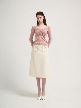 THEATRE Zemma tweed midi skirt