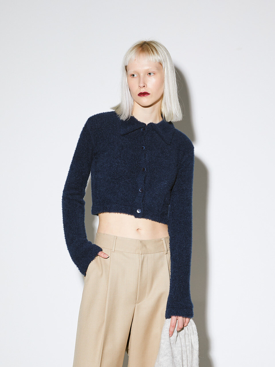 Theballon Collared Boucle Cardigan