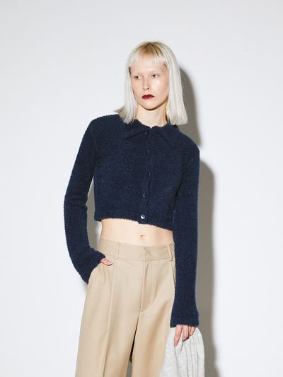 Theballon Collared Boucle Cardigan
