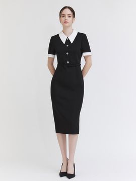 THECHEMI Combo Button Dress