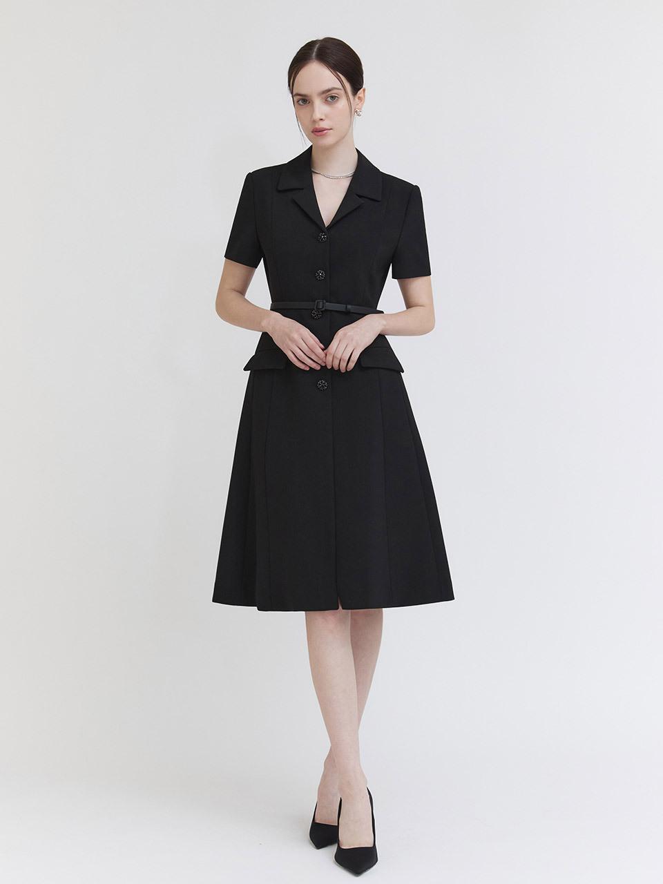 THECHEMI Jewel Collar Dress