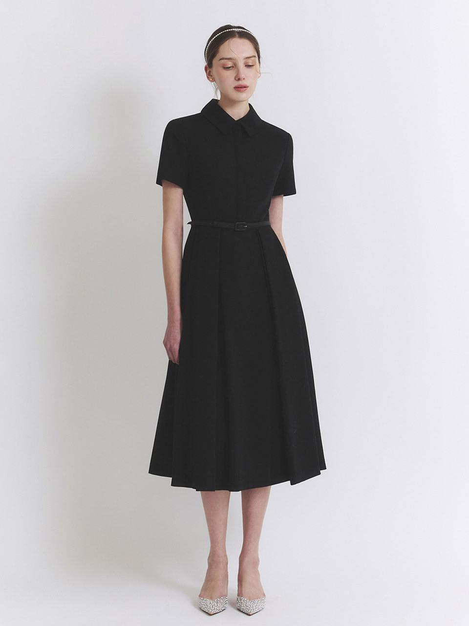 THECHEMI Pin-tuck Flare Dress