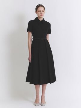 THECHEMI Pin-tuck Flare Dress
