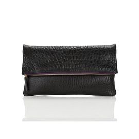 THEHEE Black Embossed Leather Clutch Bag