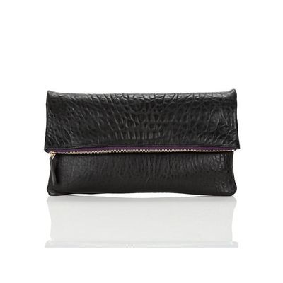 THEHEE Black Embossed Leather Clutch Bag