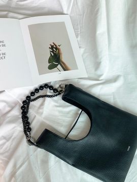 THEHEE black leather mini tote bag